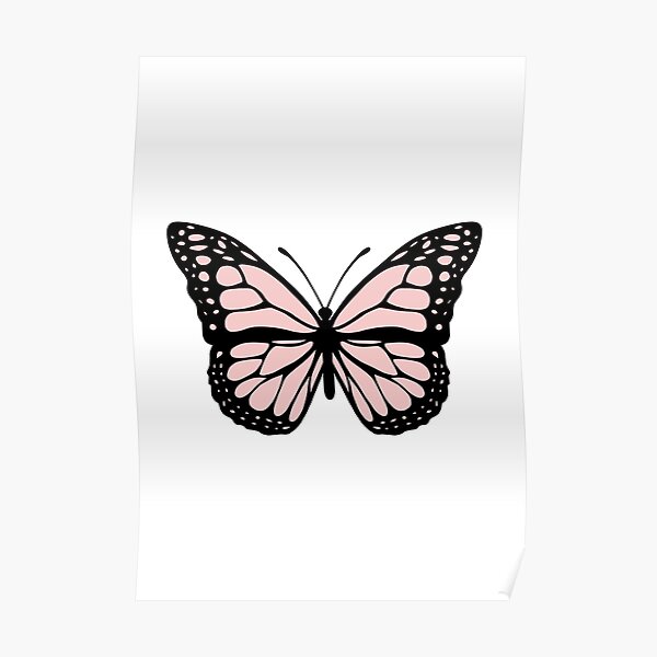 Cute pink butterfly Poster
