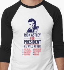 Rick Astley For President Men's Baseball ¾ T-Shirt