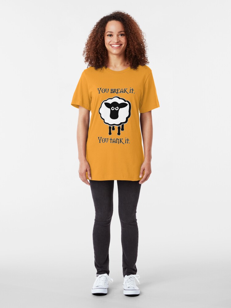 Alternate view of You Tank It - sheep (clean) Slim Fit T-Shirt