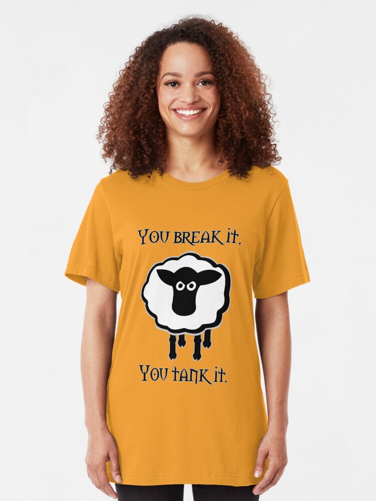 Alternate view of You Tank It - sheep (clean) Slim Fit T-Shirt