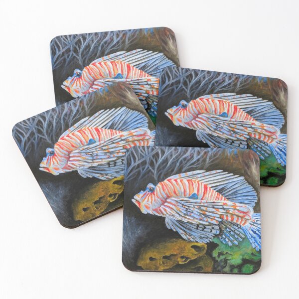 Item preview, Lionfish and Coral Original Painting designed and sold by dragonbee.