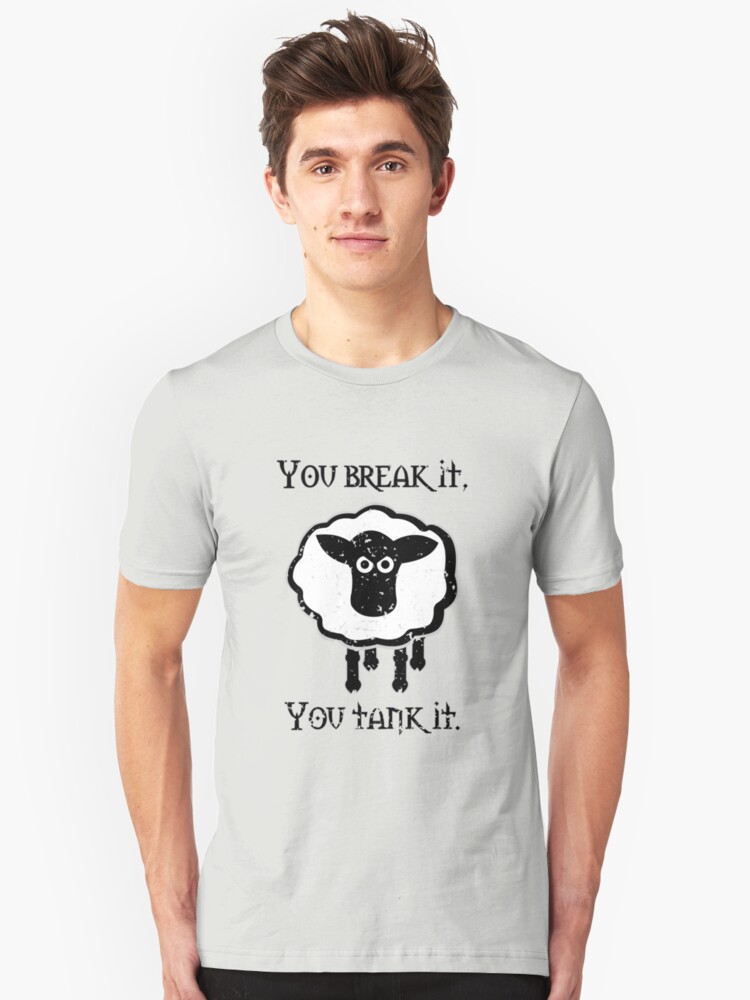 Alternate view of You Tank It - sheep (distressed) Slim Fit T-Shirt