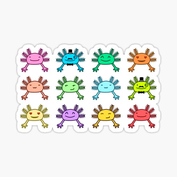 Fröhliche Axolotl Ansammlung Sticker