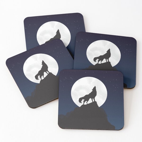 Item preview, wolf and moon designed and sold by KekoStore.
