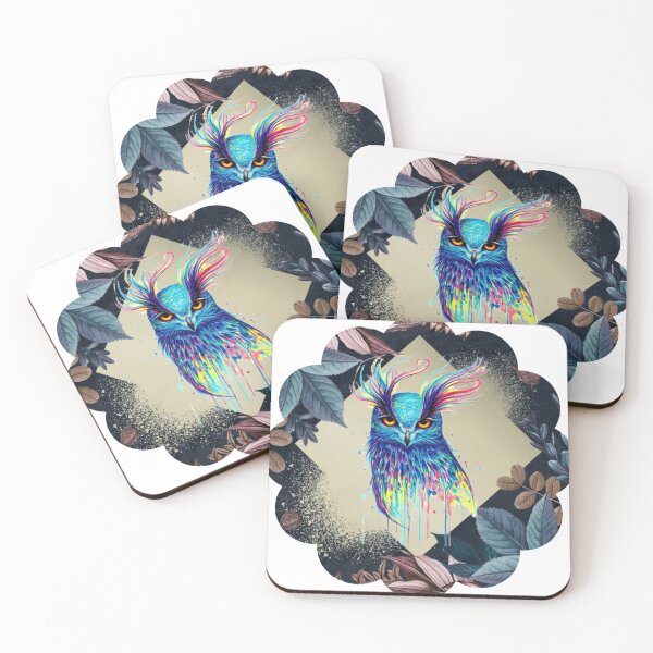 Item preview, Jungle multicoloured art owl designed and sold by SKMAXX.