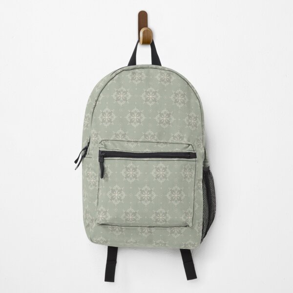 Sage Green Motif Pattern Backpack