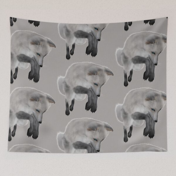 Item preview, The Grey Arctic Fox Bounces Ridiculously designed and sold by Phantasmal-2-do.