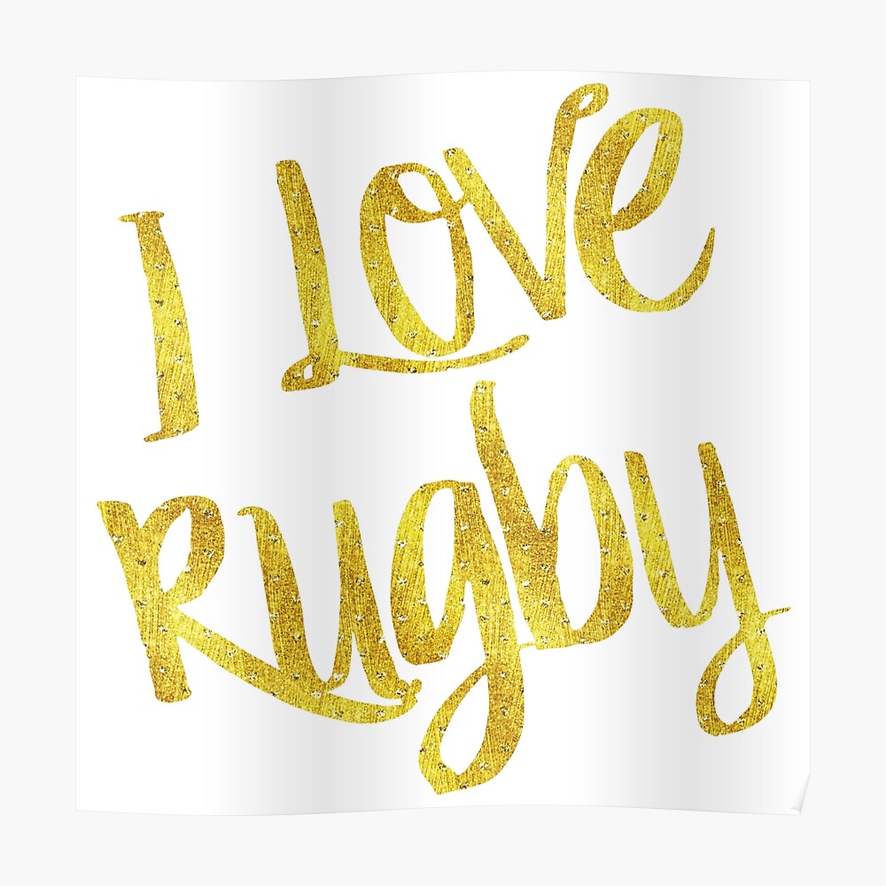 Sticker J Aime La Citation De Motivation Metallique D Or De Rugby D Or De Rugby Par Silverspiral Redbubble