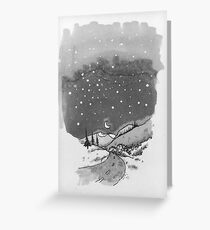 night scene snow Greeting Card