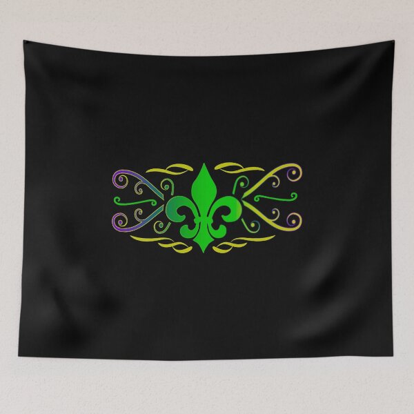 Item preview, Mardi Gras Purple Green Yellow Swirl Flower Lily Fleur De Lis Party  designed and sold by Merchking1.