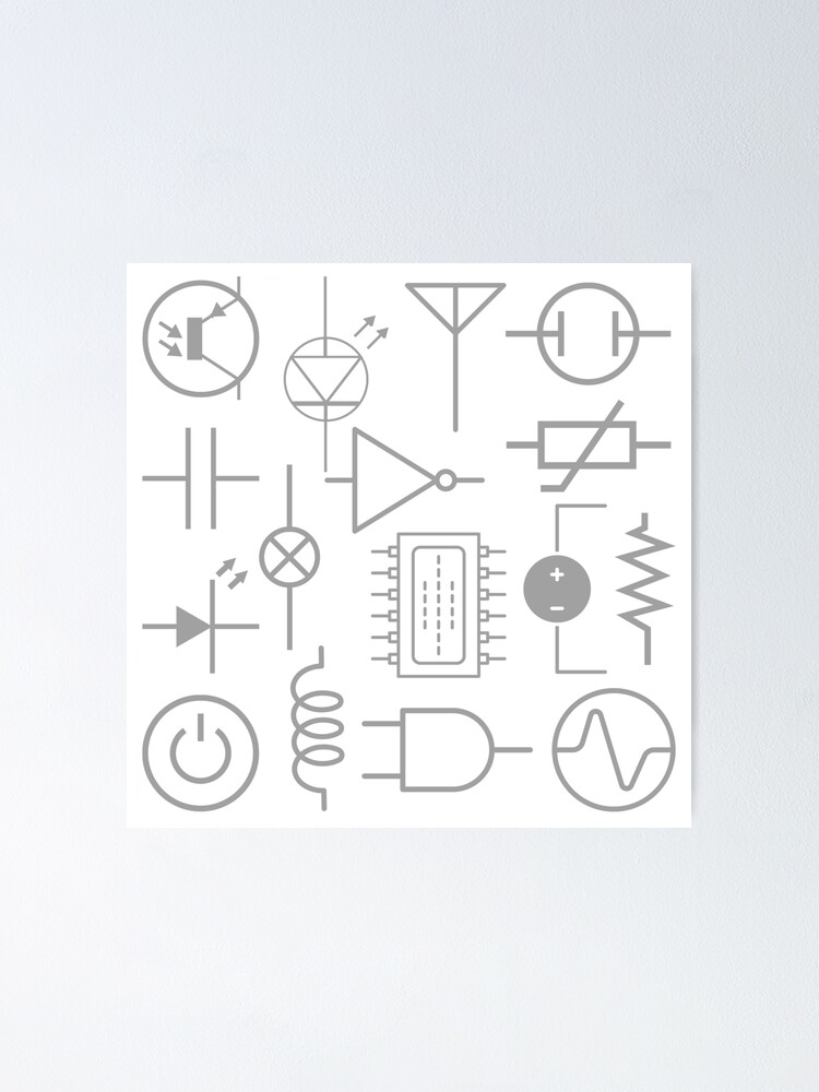 "Electronic components symbols" Poster by EngineersArt Redbubble