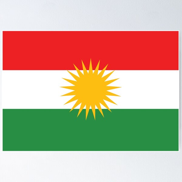 Aperçu de l'œuvre Drapeau international du Kurdistan créée et vendue par Beluga Cat.