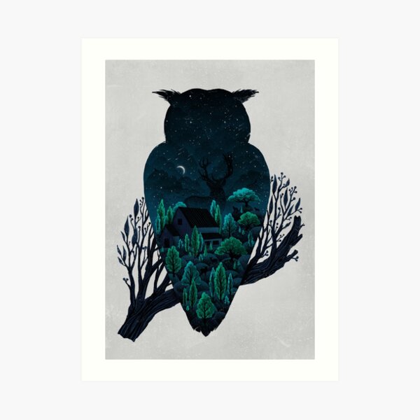 Owlscape Art Print