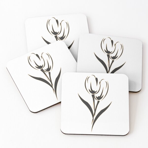 Item preview, Colored Tulips - Orange, Black, White designed and sold by mitevisuals.