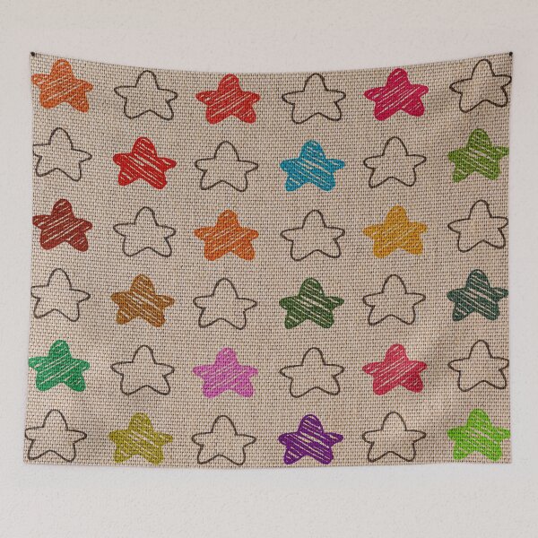Item preview, Hand Drawn Stars Pattern On Burlap Texture designed and sold by LashCreations.