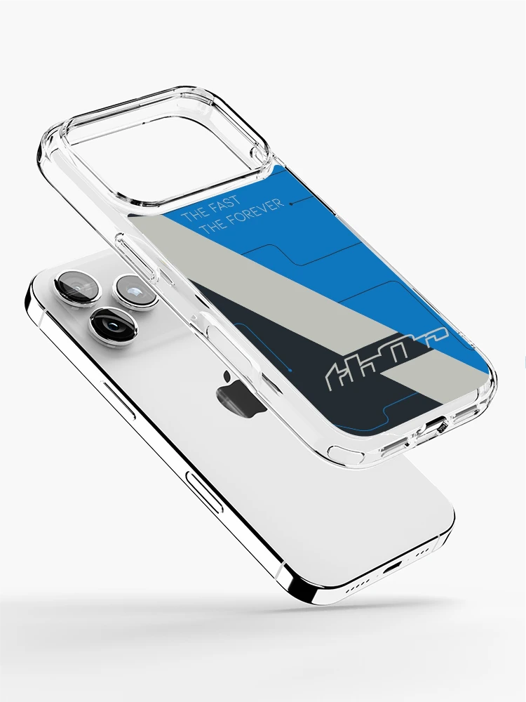 Thumbnail 2 of 5, iPhone Case, Sector Chev Blue Gray RacingDesign designed and sold by SquareFritz.