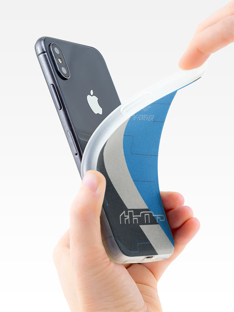 Thumbnail 4 of 5, iPhone Case, Sector Chev Blue Gray RacingDesign designed and sold by SquareFritz.