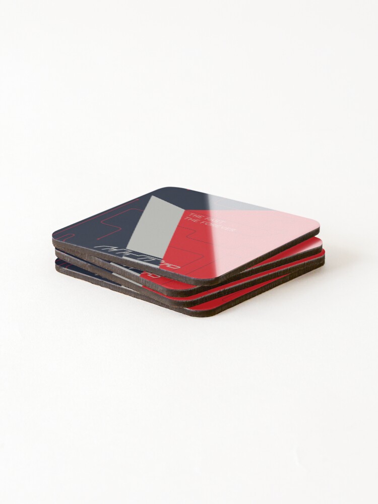 Thumbnail 4 of 5, Coasters (Set of 4), Sector Chev Red Navy Racing Design designed and sold by SquareFritz.