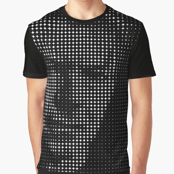 David Bowie Pointillism Pixel Art Graphic T-Shirt