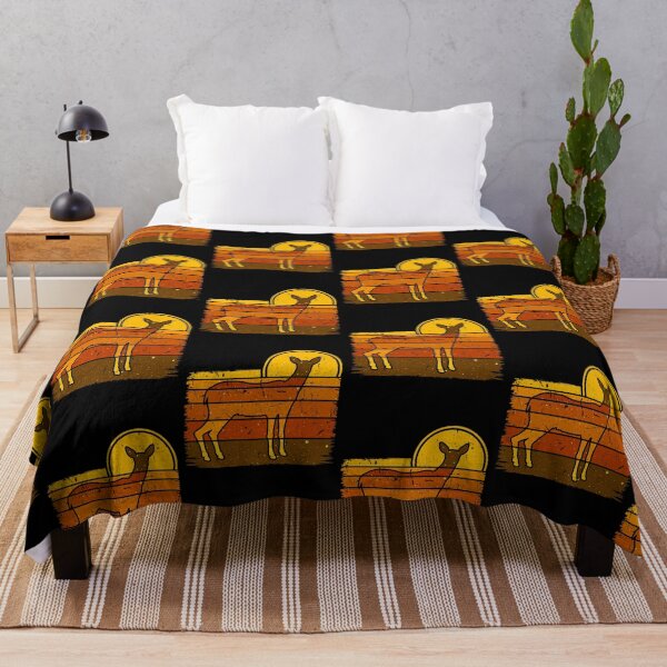 Item preview, Cute Deer Silhouette Retro Sunset designed and sold by SUNarea.