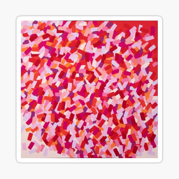 The Red part of the rainbow confetti painting by Heather Lynne Travis Sticker