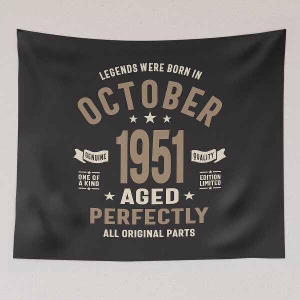 Item preview, Legends Were Born in October 1951 Birthday Vintage Retro Funny designed and sold by cidolopez.