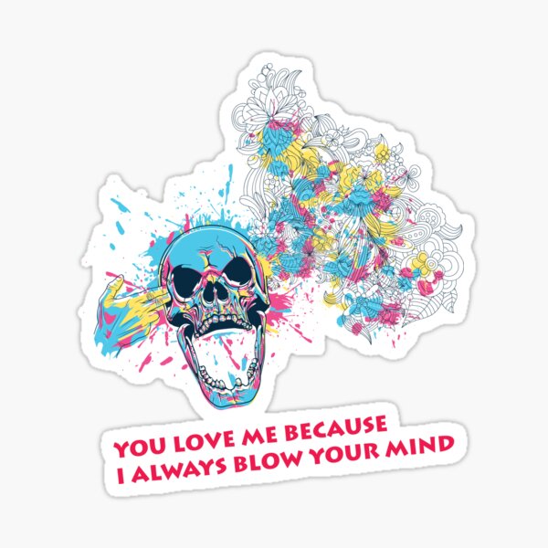 SKULL Unisex T-Shirt Graphic - LOVE AND PASSION  Sticker