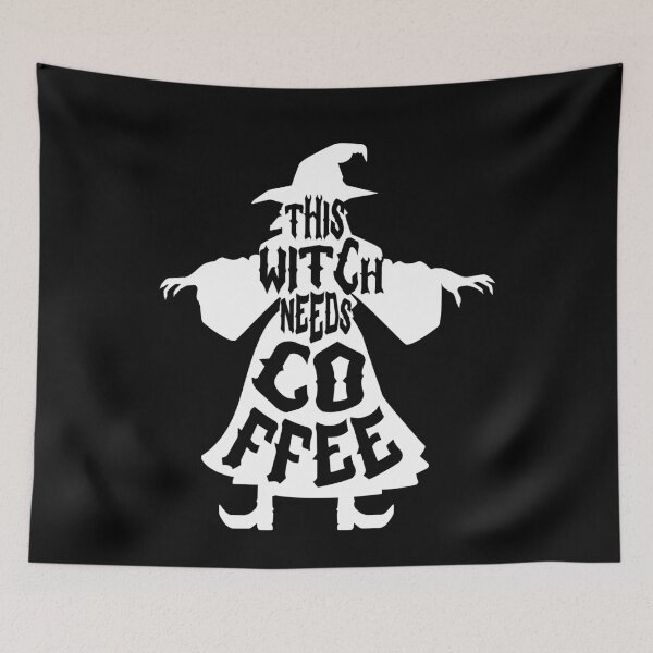 Item preview, this witch needs coffee before anything for halloween scary witch design for coffee lovers designed and sold by mydreamcatcher.