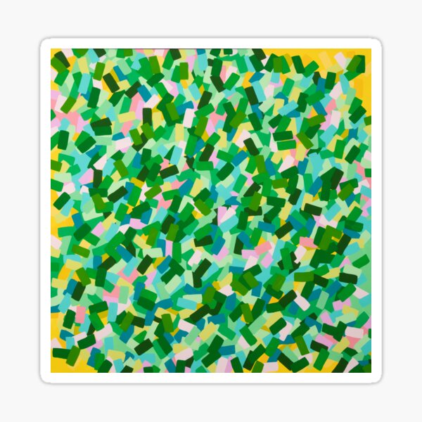 Middle part of the rainbow Yellows and Greens original painting by Heather Lynne Travis Sticker