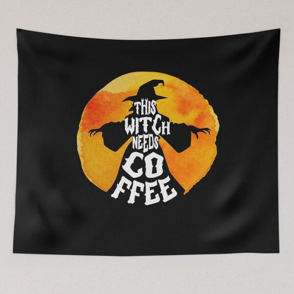 Item preview, this witch needs coffee before anything for halloween scary witch design for coffee lovers designed and sold by mydreamcatcher.