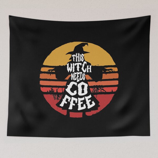 Item preview, this witch needs coffee before anything for halloween scary witch design for coffee lovers designed and sold by mydreamcatcher.