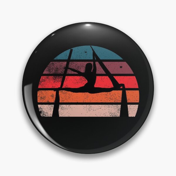 Item preview, Womens Aerial Silk Retro Sunset, with Silhouette of Aerialist V-Neck T-Shirt designed and sold by Click-Like.