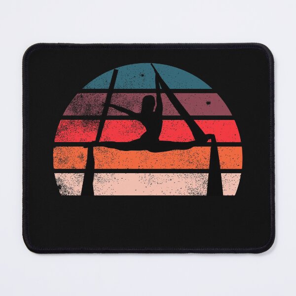 Item preview, Womens Aerial Silk Retro Sunset, with Silhouette of Aerialist V-Neck T-Shirt designed and sold by Click-Like.