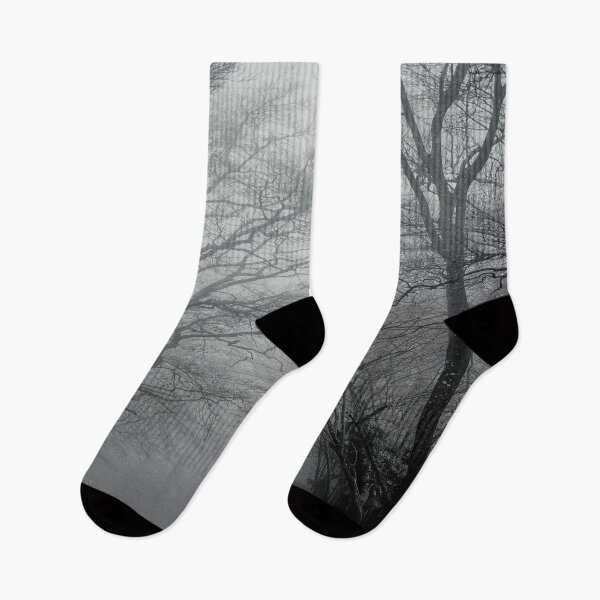 Item preview, Misty Forest At Night, Black and White designed and sold by ShamaBo.