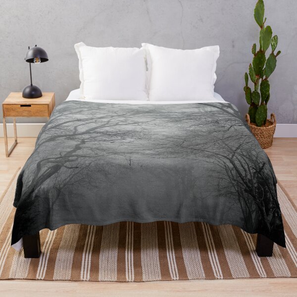 Item preview, Misty Forest At Night, Black and White designed and sold by ShamaBo.