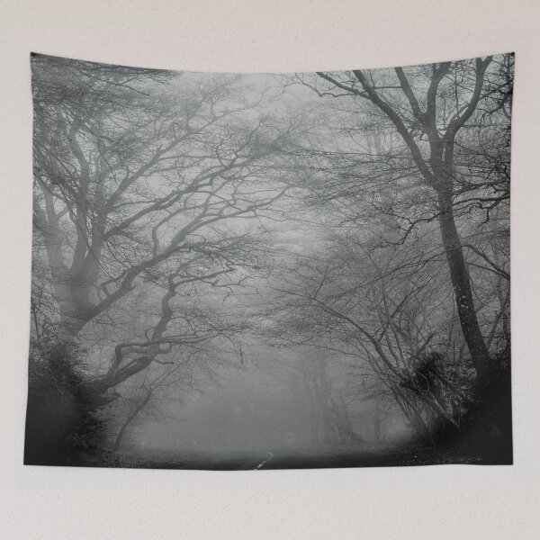 Item preview, Misty Forest At Night, Black and White designed and sold by ShamaBo.