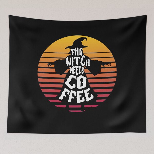 Item preview, this witch needs coffee before anything for halloween scary witch design for coffee lovers designed and sold by mydreamcatcher.