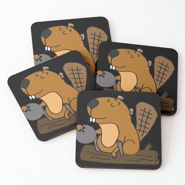 Item preview, Funny Beaver Bowling Sports Cartoon designed and sold by Nature's Fancy.