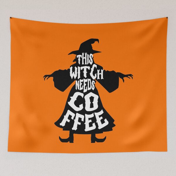 Item preview, this witch needs coffee before anything for halloween scary witch design for coffee lovers designed and sold by mydreamcatcher.