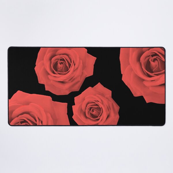 Red Rozes - Various sizes illustrated Desk Mat