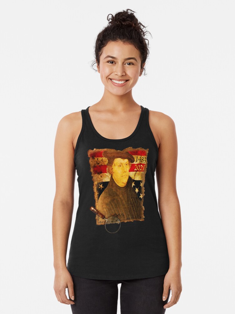 Thumbnail 1 of 3, Racerback Tank Top, Martin Luther Day designed and sold by CamelotDaily.