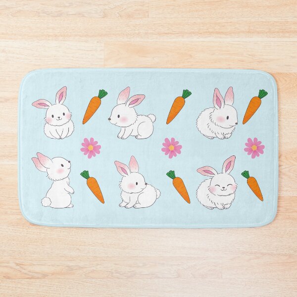 Item preview, Cute Rabbits With Flowers And Carrots designed and sold by DonneeCreations.
