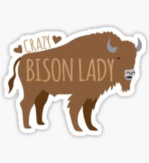 Crazy Bison Lady Sticker