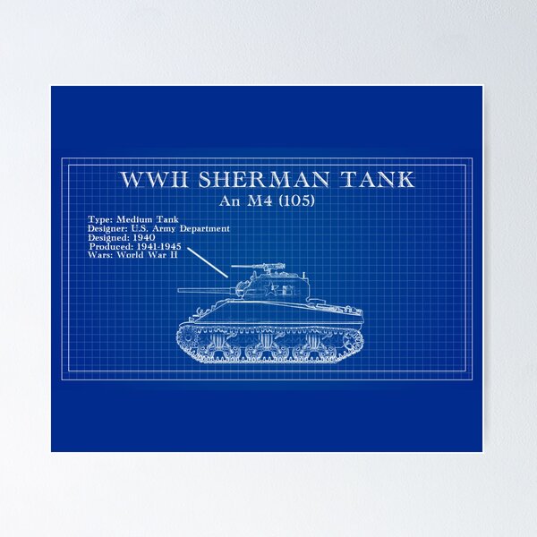 Item preview, Blueprints American Tank World War 2 designed and sold by Blok45.