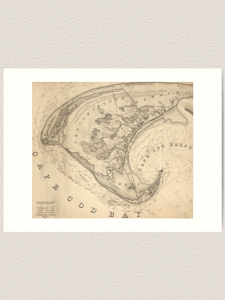 CottonHouse Vintage Map of Provincetown Cotton Throw Pillowcase 1836