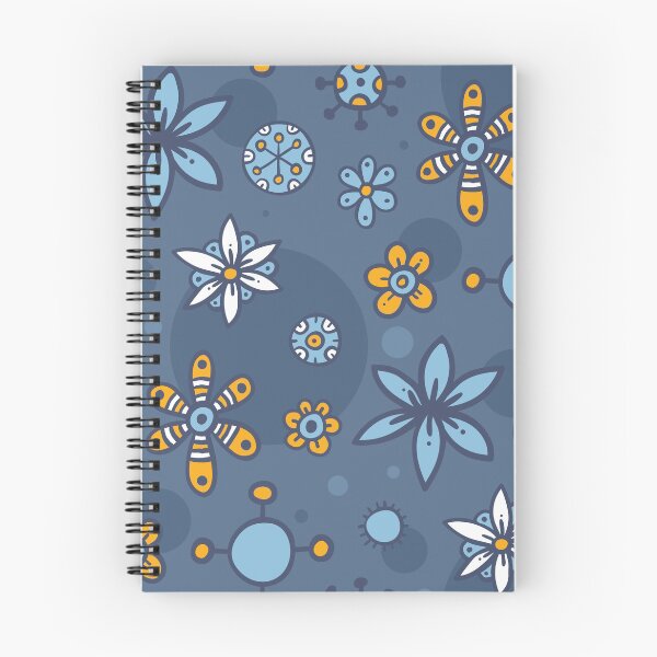 Item preview, Blue, White, Yellow Flower Hand Drawn Doodle Pattern designed and sold by GeeHanz.