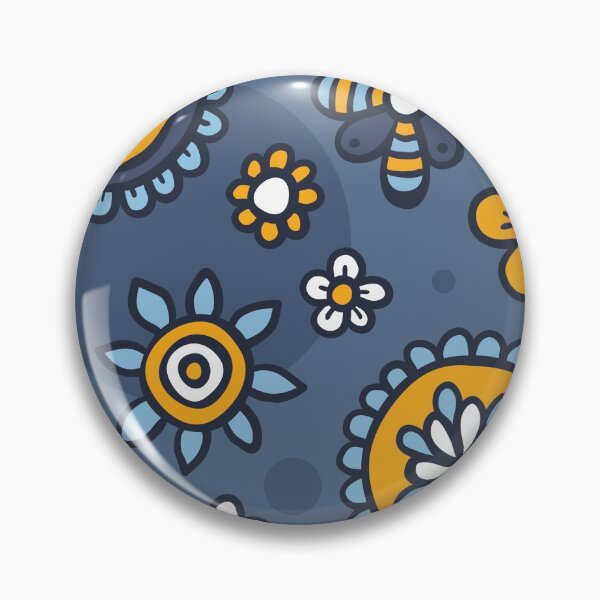 Item preview, Yellow, White, Blue Flower Hand Drawn Doodle Pattern designed and sold by GeeHanz.