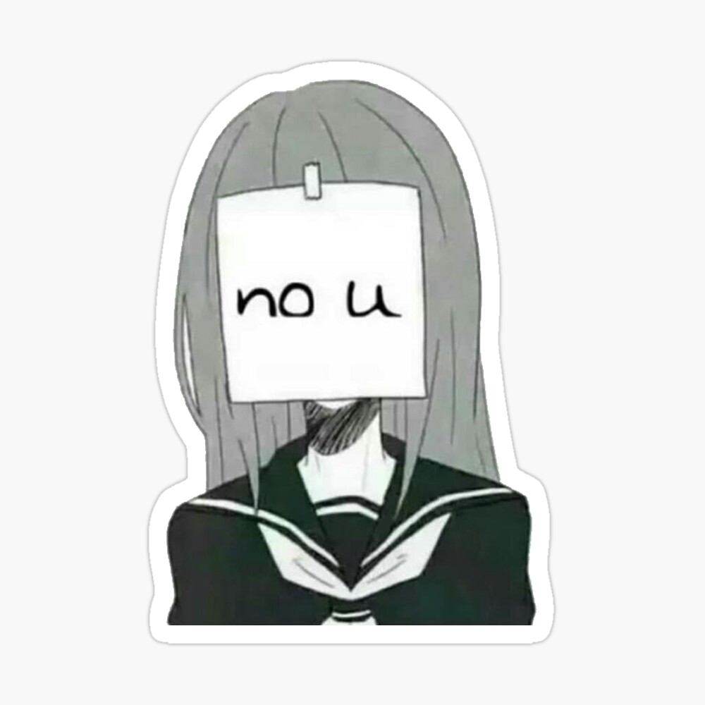 Anime - no u sticker Sticker for Sale by Nymh