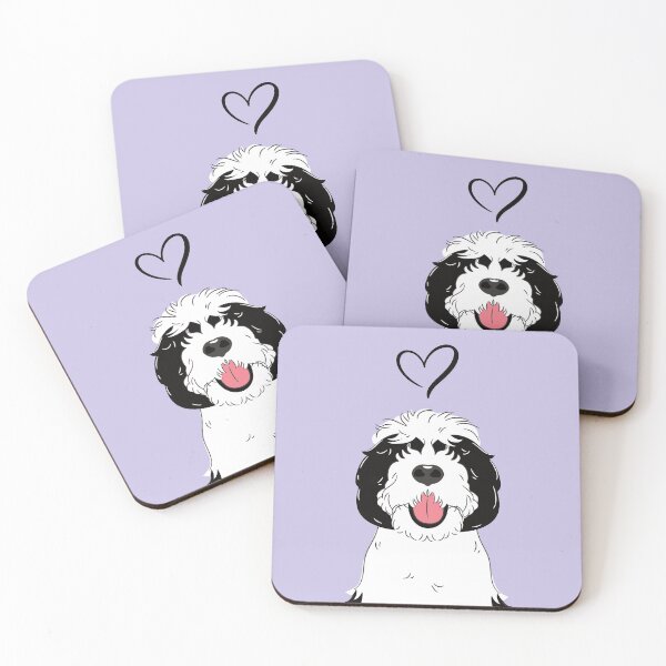 Item preview, LOVE Black and White Sheepadoodle 2  - Lilac designed and sold by Lulupainting.