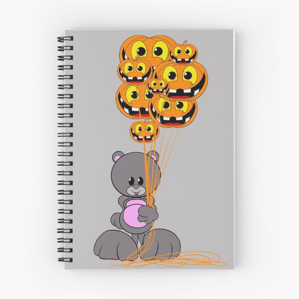 Item preview, HALLOWEEN CARTOON BEAR WITH BALLOON PUMPKINS designed and sold by CelebraToons.